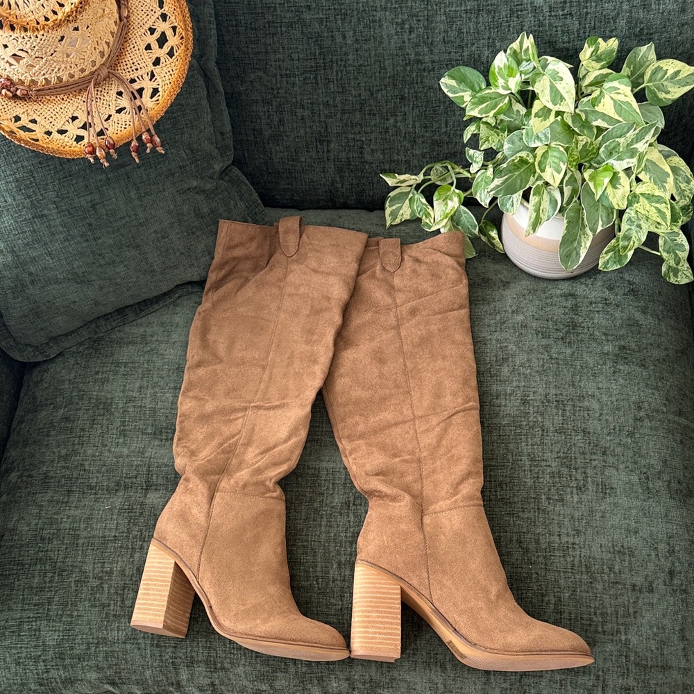 Elegant Tan Over the Knee Boots